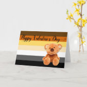 Happy Valentine's Day Gay Bear LGBTQ Karte (Gelbe Blume)