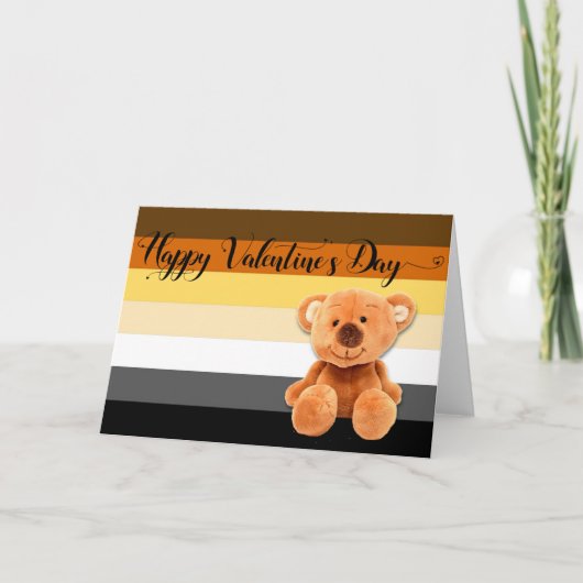Happy Valentine's Day Gay Bear LGBTQ Karte (Vorderseite)