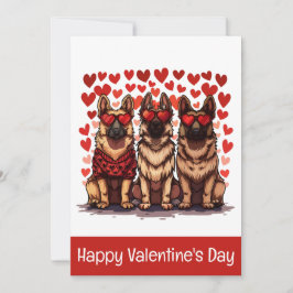 Happy Valentines Day German Shepherd Dogs Feiertagskarte