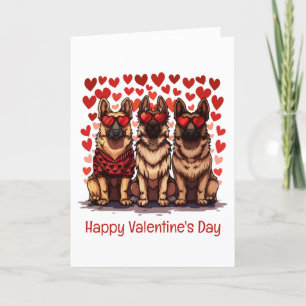Happy Valentines Day German Shepherd Dogs Feiertagskarte