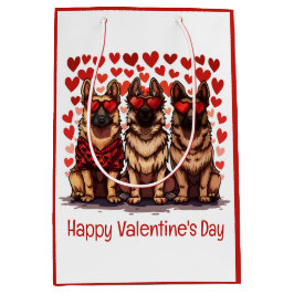 Happy Valentines Day German Shepherd Dogs Mittlere Geschenktüte