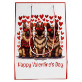 Happy Valentines Day German Shepherd Dogs Mittlere Geschenktüte (Rückseite)