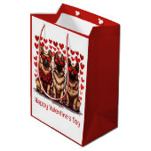 Happy Valentines Day German Shepherd Dogs Mittlere Geschenktüte (Rückseite Schrägansicht)