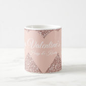 Happy Valentine's Day Geschenk Pink Glitzer Herz Kaffeetasse (Mittel)