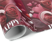Happy Valentine's Day Geschenkpapier (Rolleneckpunkt)