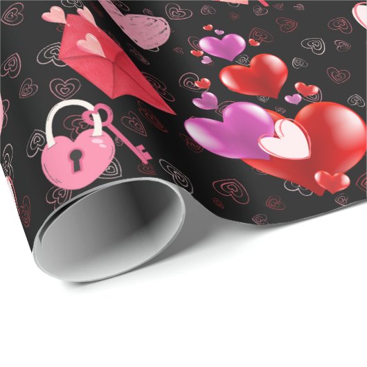 Happy Valentine's Day Geschenkpapier (Rolleneckpunkt)