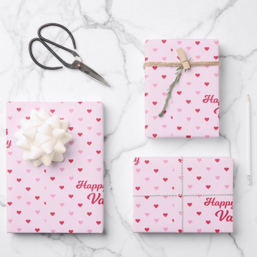 Happy Valentine's Day Geschenkpapier Set (Vorderseite)