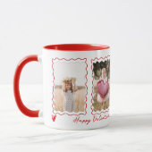 Happy Valentines Day Gift Retro Wavy Photo Collage Tasse (Links)