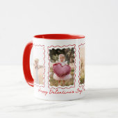 Happy Valentines Day Gift Retro Wavy Photo Collage Tasse (Vorderseite Links)