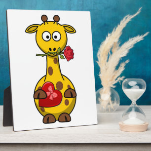 "HAPPY VALENTINE'S DAY" GIRAFFE FOTOPLATTE