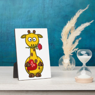 "HAPPY VALENTINE'S DAY" GIRAFFE FOTOPLATTE