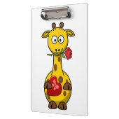 "HAPPY VALENTINE'S DAY" GIRAFFE KLEMMBRETT (Links)