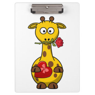 "HAPPY VALENTINE'S DAY" GIRAFFE KLEMMBRETT