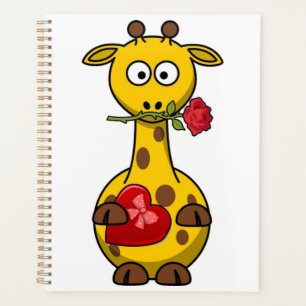 "HAPPY VALENTINE'S DAY" GIRAFFE NOTEBOOK PLANER