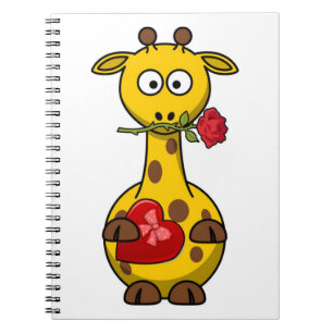 "HAPPY VALENTINE'S DAY" GIRAFFE NOTIZBLOCK