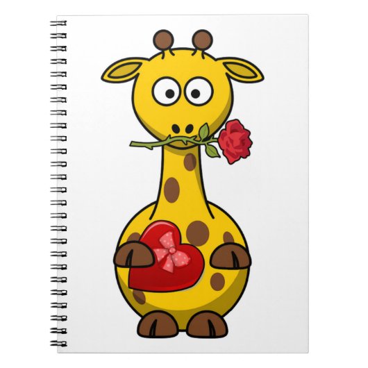 "HAPPY VALENTINE'S DAY" GIRAFFE NOTIZBLOCK (Vorderseite)
