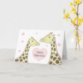 Happy Valentine's Day Giraffe Paar Karte (Gelbe Blume)