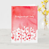 Happy Valentine's Day Girlfriend Dripping Heart Karte (Gelbe Blume)