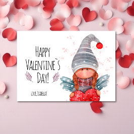 Happy Valentines Day Girly Gnome mit Herzblut Feiertagskarte