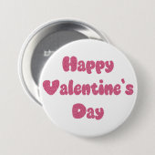 Happy Valentine's Day Glitter Button (Vorne & Hinten)