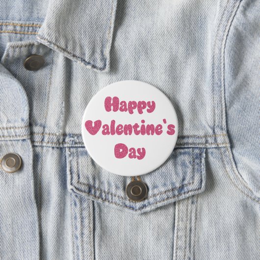 Happy Valentine's Day Glitter Button (Beispiel)