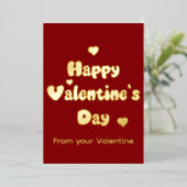 Happy Valentine's Day Glitter Folien Feiertagskarte (Stehend vorne)