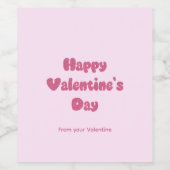 Happy Valentine's Day Glitter Weinetikett (Einzelnes Label)
