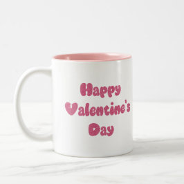 Happy Valentine's Day Glitter Zweifarbige Tasse