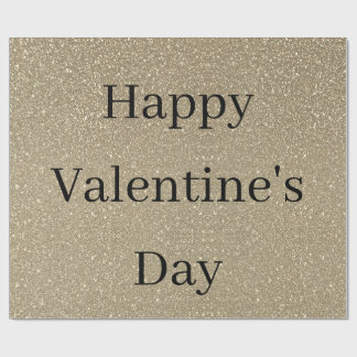 Happy Valentine's Day Glittery Gold Black Custom Geschenkpapier