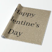 Happy Valentine's Day Glittery Gold Black Custom Geschenkpapier (Ungerollt)