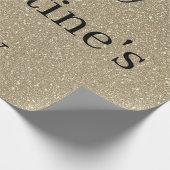 Happy Valentine's Day Glittery Gold Black Custom Geschenkpapier (Ecke)