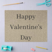 Happy Valentine's Day Glittery Gold Black Custom Seidenpapier (Basteln)
