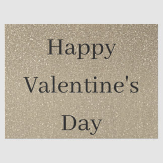 Happy Valentine's Day Glittery Gold Black Custom Seidenpapier