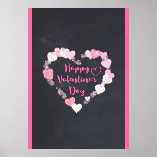Happy Valentine's Day Glittery Pink Herzen Poster (Vorne)