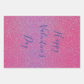 Happy Valentine's Day Glittery Rose Gold Pink Geschenkpapier Set (Vorderseite)