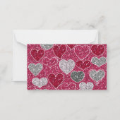 Happy Valentine's Day Glitzer Liebe Bling Hearts Mitteilungskarte (Rückseite)