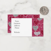 Happy Valentine's Day Glitzer Liebe Bling Hearts Mitteilungskarte (Vorderseite/Rückseite Beispiel)