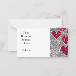 Happy Valentine's Day Glitzer Liebe Bling Hearts Mitteilungskarte