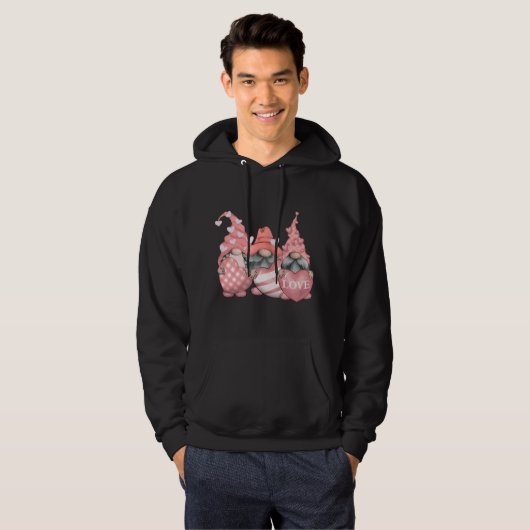 Happy Valentines Day Gnome Couple Matching Geschen Hoodie (Vorne ganz)