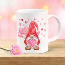 Happy Valentine's Day Gnome mit Herz und Baloon