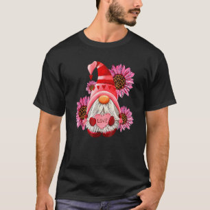 Happy Valentine's Day Gnome mit Leopard Sonnenblum T-Shirt