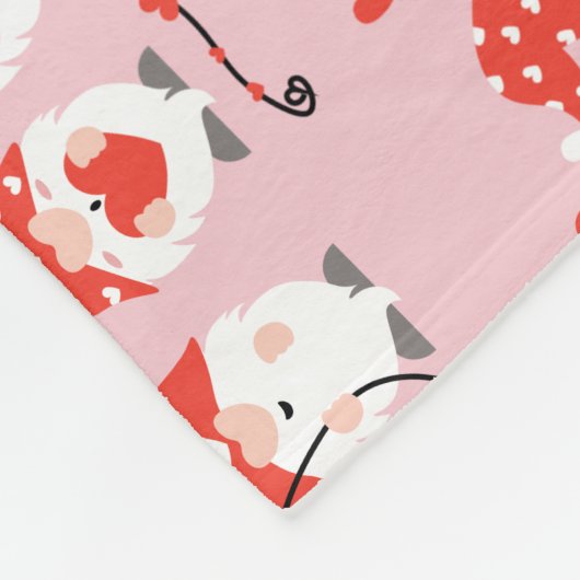 Happy Valentines Day Gnomes Muster Rot Fleecedecke (Ecke)