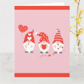 Happy Valentines Day Gnomes Red Karte (Gelbe Blume)