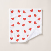 Happy Valentines Day Gnomes Red Pink Badhandtuch Set (Waschlappen)