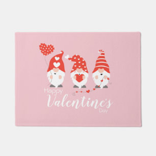 Happy Valentines Day Gnomes Red Pink Fußmatte