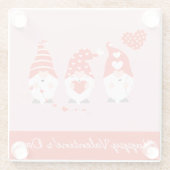 Happy Valentines Day Gnomes Red Pink Glasuntersetzer (Rückseite)