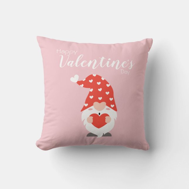 Happy Valentines Day Gnomes Red Pink Kissen (Vorderseite)