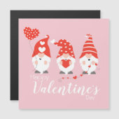 Happy Valentines Day Gnomes Red Pink Magnet (Vorne/Hinten)