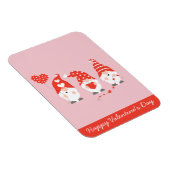 Happy Valentines Day Gnomes Red Pink Magnet (Rechte Seite)