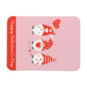 Happy Valentines Day Gnomes Red Pink Magnet (Horizontal)